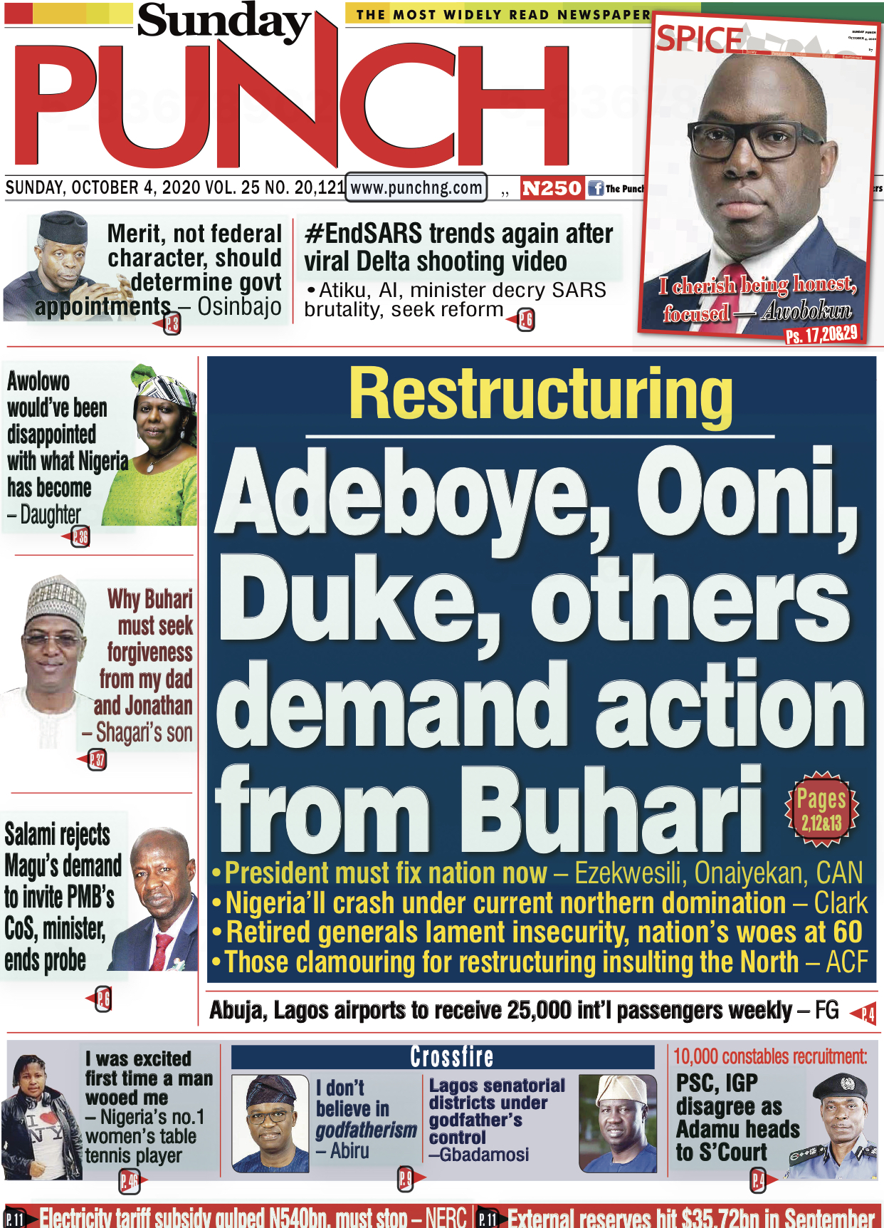 Newspaper Clippings 04 10 2020 Prof Yemi Osinbajo San Prof Yemi Osinbajo San